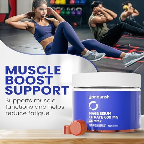 Gomitas de Magnesio UpNourish para Adultos y Niños, Citrato de Magnesio 600mg, Suplemento Calmante para Relajación Muscular, Salud Ósea y Digestiva, - imagen 2