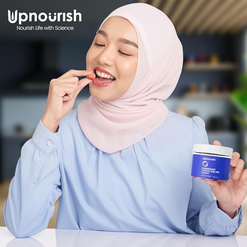 Gomitas de Magnesio UpNourish para Adultos y Niños, Citrato de Magnesio 600mg, Suplemento Calmante para Relajación Muscular, Salud Ósea y Digestiva, - imagen 6