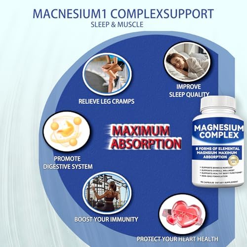 Complejo de Magnesio 1000mg con 8 Formas – Glicinato, Citrato, Malato, Taurato para Mejor Absorción – Apoya Huesos, Músculos, Energía y Recuperación - imagen 5
