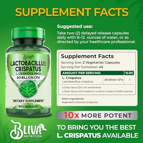 Cápsulas BLIVA de Lactobacillus Crispatus – L Crispatus - 20 mil millones de CFU por porción - Suplemento para mujeres - Salud vaginal y digestiva - - imagen 2