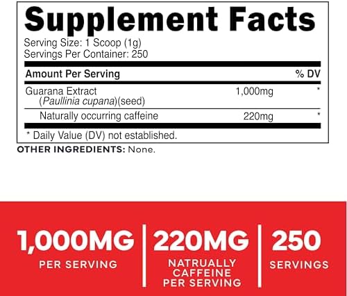 Mezcla de Bebida en Polvo Guaraná Type Zero Clean (250 Porciones, Sin Sabor) - 220 MG de Cafeína Natural por Porción, Sin OGM, Sin Gluten - imagen 2