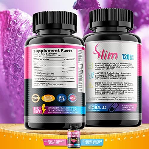 Suplemento para Quemar Grasa Abdominal en Mujeres - Pastillas para Pérdida de Peso | CLA en Softgels | Supresor del Apetito y Acelerador Metabólico | - imagen 8
