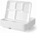 BIRCHIO Paquete de 100 Platos Desechables de 5 Compartimentos, Platos de Papel Compostables para Cenas y Fiestas - imagen 1
