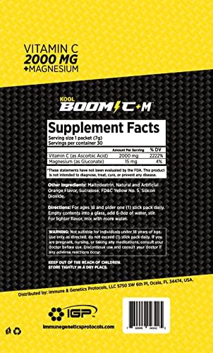Protocolos Inmunológicos y Genéticos Kool Boom C+M - 30 Paquetes de Stick - Vitamina C 2000 mg como Ácido Ascórbico - Soporte Inmunológico con - imagen 5