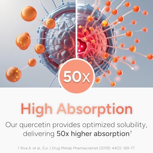 Quercetina de Alta Absorción con Bromelina, Vitamina C y Zinc - 500mg Quercetina Phytosome - 50 Veces Más Absorción - Apoya la Inmunidad y Salud - imagen 4