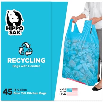Bolsas de Reciclaje Hippo Sak de 13 Galones en Color Azul con Asas - imagen 3