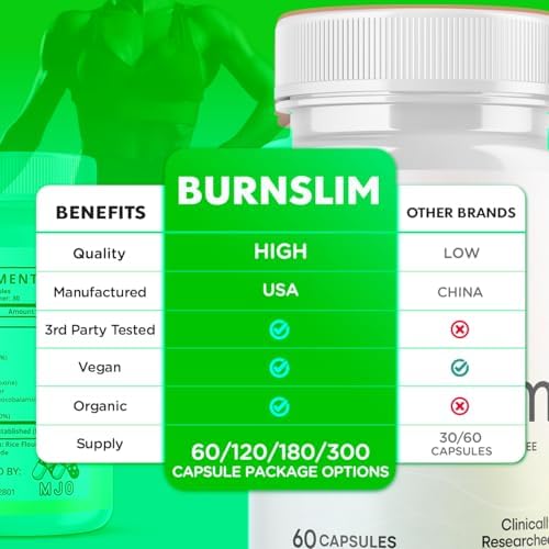 Paquete de 2 Cápsulas Burn Slim, Pastillas Burnslim Oficiales con Ingredientes Naturales, Suplemento de Salud y Bienestar para un Estilo de Vida - imagen 3