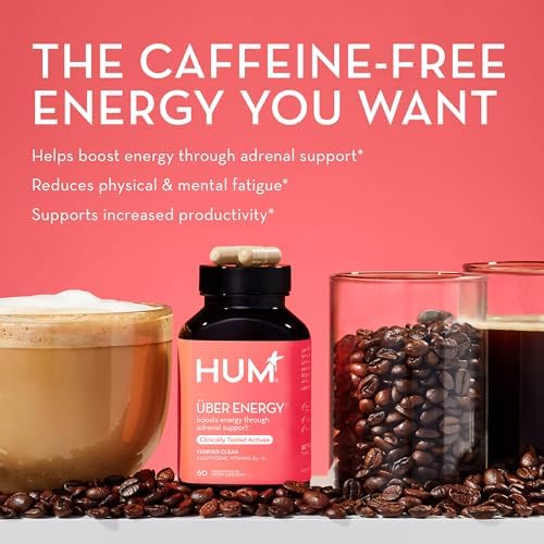Suplemento HUM Uber Energy para el apoyo adrenal con raíz de ashwagandha, ginseng, vitaminas B y adaptógenos, 60 cápsulas veganas - imagen 3