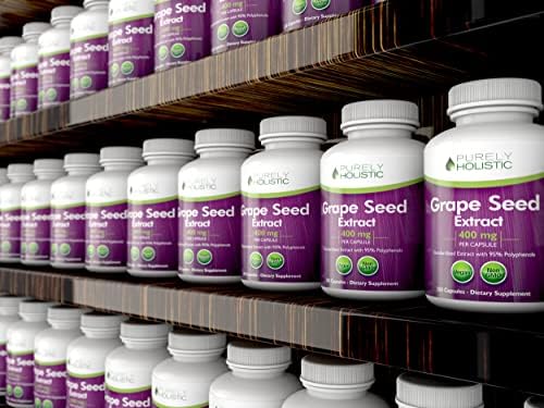 Extracto de Semilla de Uva Purely Holistic 400mg - 250 Cápsulas Veganas - Suministro para 8+ Meses - Estandarizado al 95% de Polifenoles - Máxima - imagen 4