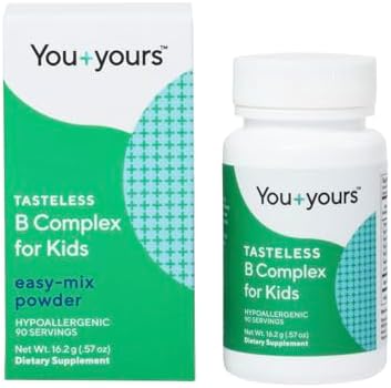 You+yours Polvo de Complejo B Sin Sabor para Niños - B1, B3, B5, B6, Metilfolato y Metil B12. Sin Endulzantes, Sabores, Colores ni Conservadores. - imagen 1