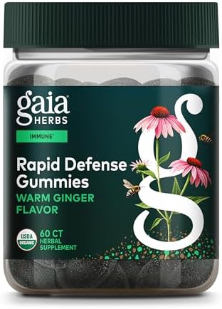 Gomitas Gaia Herbs Rapid Defense - Apoyo a la Salud Inmunológica* - con Propóleo, Jengibre y Equinácea - Orgánico USDA - 60 Gomitas Vegetarianas (30 - imagen 1