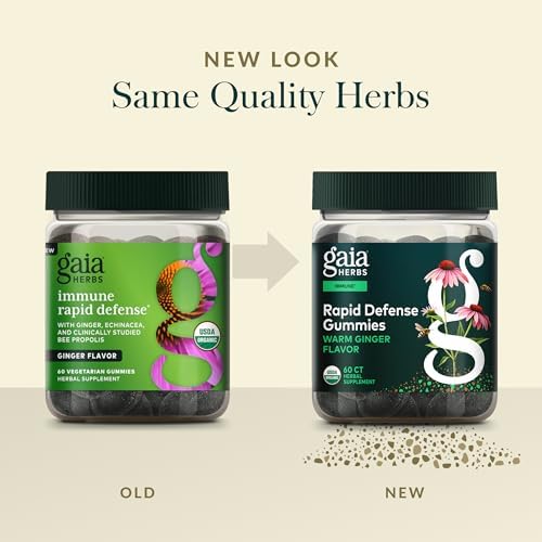 Gomitas Gaia Herbs Rapid Defense - Apoyo a la Salud Inmunológica* - con Propóleo, Jengibre y Equinácea - Orgánico USDA - 60 Gomitas Vegetarianas (30 - imagen 6