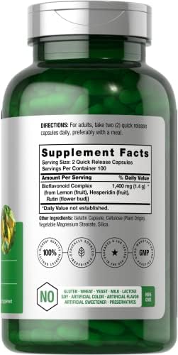 Suplemento de Bioflavonoides de Limón Horbäach | 1400 mg | 200 Cápsulas | Complejo con Rutin y Hesperidina | Sin OGM y Sin Gluten - imagen 2