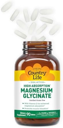 Country Life Magnesio Glicinato de Alta Absorción, Doble Acción, 90 Tabletas - imagen 4