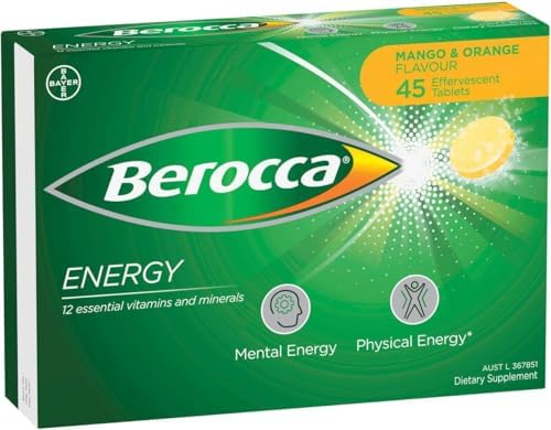 Tabletas efervescentes Berocca Energy de Vitaminas B y C sabor Mango y Naranja, 45 piezas - imagen 1