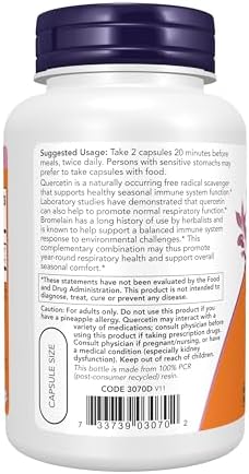 NOW Foods - Quercetina con Bromelina - 120 Cápsulas Vegetales - imagen 2