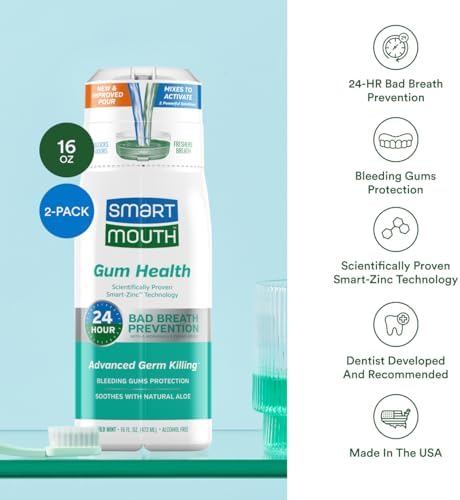 Enjuague Bucal SmartMouth Gum Health con Zinc - Protección para Encías Sangrantes - Aliento Fresco por 24 Horas - Sin Alcohol ni Azúcar - 16 fl oz, - imagen 4