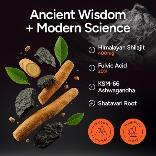 Gomitas de Shilajit Himalayo Sin Azúcar para Hombres y Mujeres [4000mg - Extracto 10:1] Energía, Enfoque y Aumento de Testosterona con KSM 66 - imagen 8