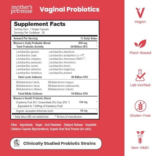 Probióticos Vaginales para Mujeres | 50 Mil millones CFU + Pastillas de Arándano para Salud Vaginal, Olor Saludable, Levadura y Tracto Urinario | - imagen 5