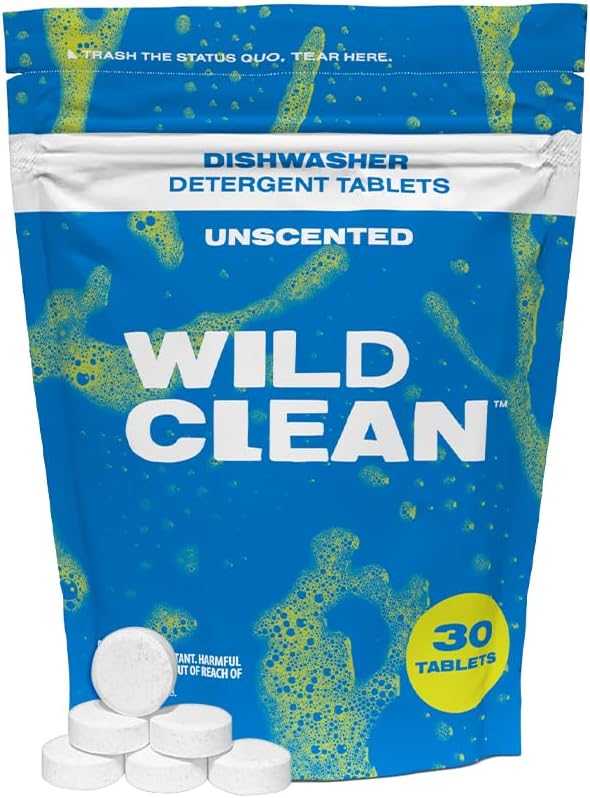 Wild Clean | Tabletas para Lavavajillas | Sin Fragancia, Sin Plástico y Ecológicas - Alternativa Natural y Sostenible | Paquete de 30 - imagen 1
