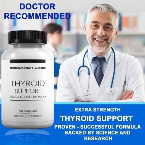Suplemento de Soporte para Tiroides + Yodo de Research Labs - Energía, Metabolismo, Enfoque (120 Cápsulas Totales) - Paquete de 2. Apoya Niveles - imagen 3