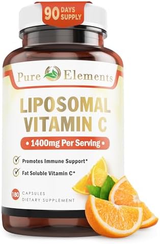 Suplemento Liposomal de Vitamina C Pure O Elements en Cápsulas de 180 Contenidos – Alta Absorción de Ácido Ascórbico, No GMO, Sin Soja, Sin Gluten - - imagen 1