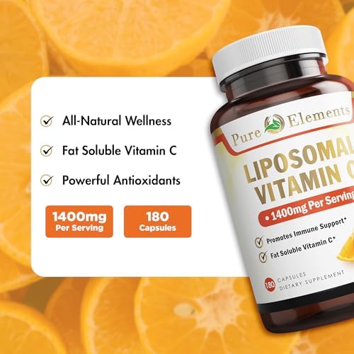 Suplemento Liposomal de Vitamina C Pure O Elements en Cápsulas de 180 Contenidos – Alta Absorción de Ácido Ascórbico, No GMO, Sin Soja, Sin Gluten - - imagen 3