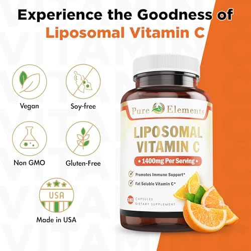 Suplemento Liposomal de Vitamina C Pure O Elements en Cápsulas de 180 Contenidos – Alta Absorción de Ácido Ascórbico, No GMO, Sin Soja, Sin Gluten - - imagen 4
