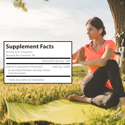 Suplemento Liposomal de Vitamina C Pure O Elements en Cápsulas de 180 Contenidos – Alta Absorción de Ácido Ascórbico, No GMO, Sin Soja, Sin Gluten - - imagen 5