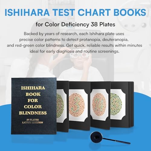 Libro de Cartas de Prueba Ishihara para Deficiencia de Color, 38 Placas con Manual de Usuario y un Oclusor para el Ojo. - imagen 3