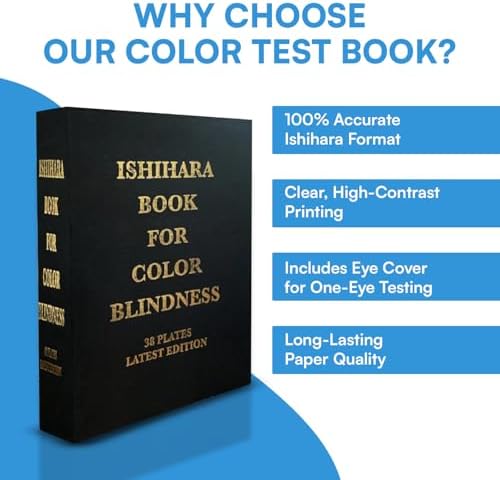 Libro de Cartas de Prueba Ishihara para Deficiencia de Color, 38 Placas con Manual de Usuario y un Oclusor para el Ojo. - imagen 5