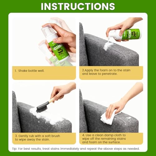Limpiador de Tela Kanfort para Tapicería, Paquete de 2, Sin Enjuague, Ideal para Sofás, Sillones y Asientos de Auto, Elimina Manchas Rápido, Seguro - imagen 6