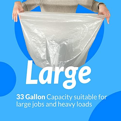 Bolsas de Basura Reli. SuperValue de 33 Galones | Paquete de 125 | Hechas en EE. UU. | Resistentes | Transparentes y Multiusos - imagen 4