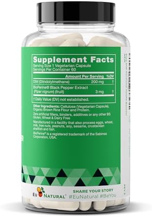 Suplemento DIM Puro 200 Mg para Mujeres y Hombres - Equilibrio Hormonal de Estrógeno, Energía, Estrés, Menopausia - 60 Cápsulas Veganas con BioPerine - imagen 8