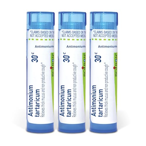 Boiron Antimonium Tartaricum 30C Medicina Homeopática para la Tos - Paquete de 3 (240 Gránulos) - imagen 1