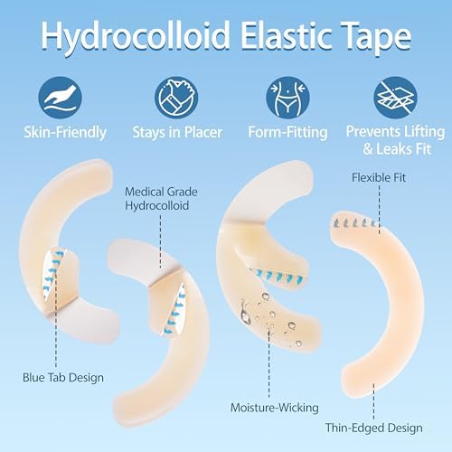 Brkiyom 50 Piezas de Tiras Elásticas para Barrera de Ostomía, Suministros Médicos Hidrocoloides para Bolsas de Colostomía, Sin Látex, Diseño Azul, - imagen 2