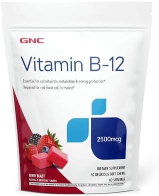 Suplemento de Vitamina B12 GNC 2500mcg, Esencial para el Metabolismo de Carbohidratos y Producción de Energía, 60 Porciones - imagen 1