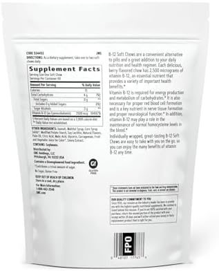 Suplemento de Vitamina B12 GNC 2500mcg, Esencial para el Metabolismo de Carbohidratos y Producción de Energía, 60 Porciones - imagen 2