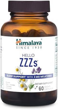 Himalaya Hello ZZZs, Suplemento Herbal para Dormir de 60 Días con Melatonina, GABA, L-Teanina, Lavanda, Manzanilla y Bálamo de Limón - Vegano, No - imagen 1