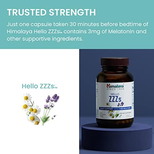 Himalaya Hello ZZZs, Suplemento Herbal para Dormir de 60 Días con Melatonina, GABA, L-Teanina, Lavanda, Manzanilla y Bálamo de Limón - Vegano, No - imagen 6