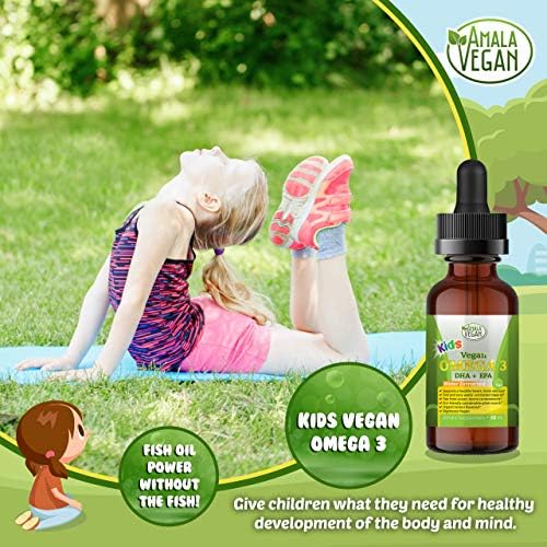 Amala Vegan - Omega 3 para Niños - Suplemento Líquido Orgánico de Limón, Aceite de Algas Vegetal - DHA, EPA, DPA - Salud Inmunológica, Cardiaca y - imagen 2