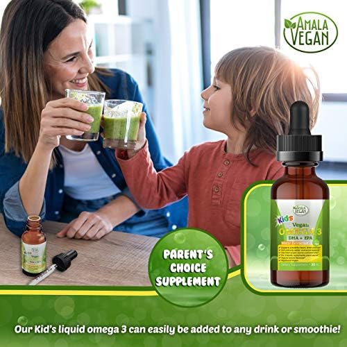 Amala Vegan - Omega 3 para Niños - Suplemento Líquido Orgánico de Limón, Aceite de Algas Vegetal - DHA, EPA, DPA - Salud Inmunológica, Cardiaca y - imagen 6