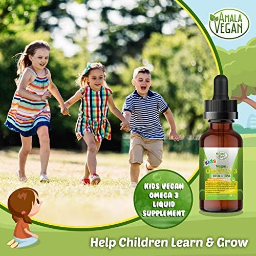 Amala Vegan - Omega 3 para Niños - Suplemento Líquido Orgánico de Limón, Aceite de Algas Vegetal - DHA, EPA, DPA - Salud Inmunológica, Cardiaca y - imagen 7