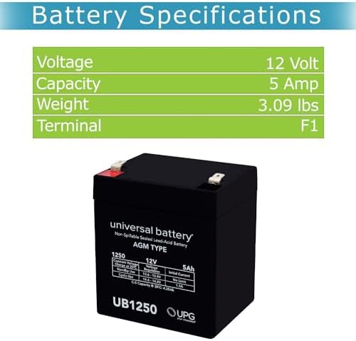 Batería SLA Universal UB1250 D5741 12V/5AH .187 Tt - imagen 3