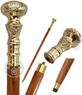 Bastón Plegable de Madera con Mango de Latón Vintage EXNOT, Telescopio Victoriano, Regalo Ideal - imagen 1