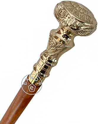 Bastón Plegable de Madera con Mango de Latón Vintage EXNOT, Telescopio Victoriano, Regalo Ideal - imagen 3