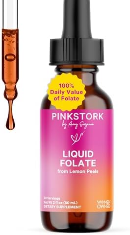 Gotas de Folato Líquido Pink Stork – 5-MTHF Methylfolate B9 | Alternativa de Ácido Fólico para Mujeres | Folato Prenatal, No GMO, Vegano, Suplemento - imagen 1