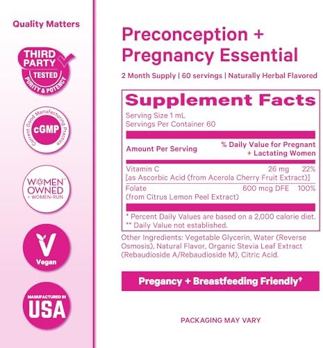 Gotas de Folato Líquido Pink Stork – 5-MTHF Methylfolate B9 | Alternativa de Ácido Fólico para Mujeres | Folato Prenatal, No GMO, Vegano, Suplemento - imagen 6
