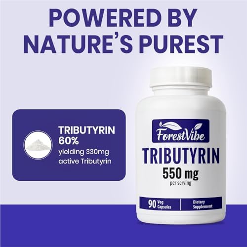 Suplemento de Tributirina ForestVibe 550mg, Fórmula Avanzada para la Salud Intestinal, 90 Cápsulas, No GMO y Libre de Gluten - imagen 3