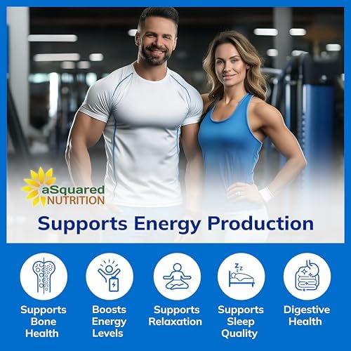 Suplemento de Magnesio Glycinate aSquared Nutrition 400mg - 180 Tabletas - Máxima Potencia y Absorción - No GMO - Soporte para Músculos, Huesos y - imagen 5